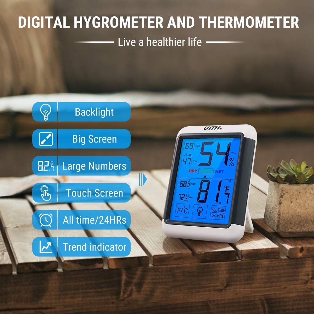 UMI. Essentials Digital Thermo-Hygrometer Indoor Thermometer Hygrometer Temperature and Humidity Meter Climate Monitor