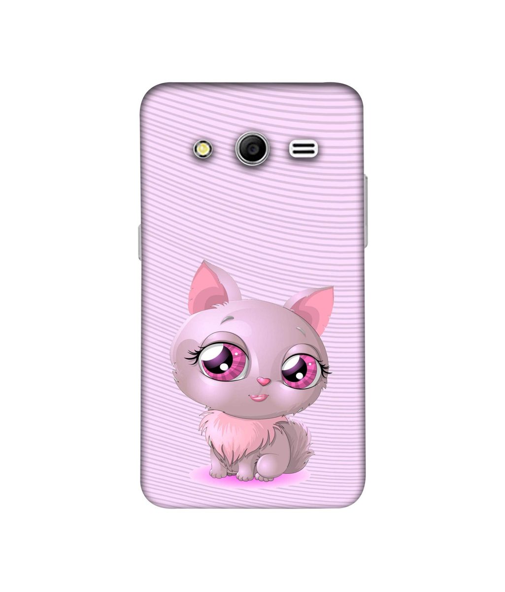 Amazon Brand - Solimo Designer Cute Pink Cat 3D Printed Hard Back Case Mobile Cover for Samsung Galaxy Core 2 G355H