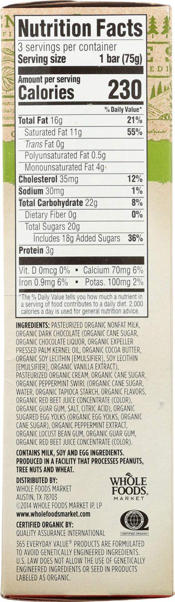 365 Everyday Value, Organic Pink Peppermint Ice Cream Bars, 3 ct, (Frozen)