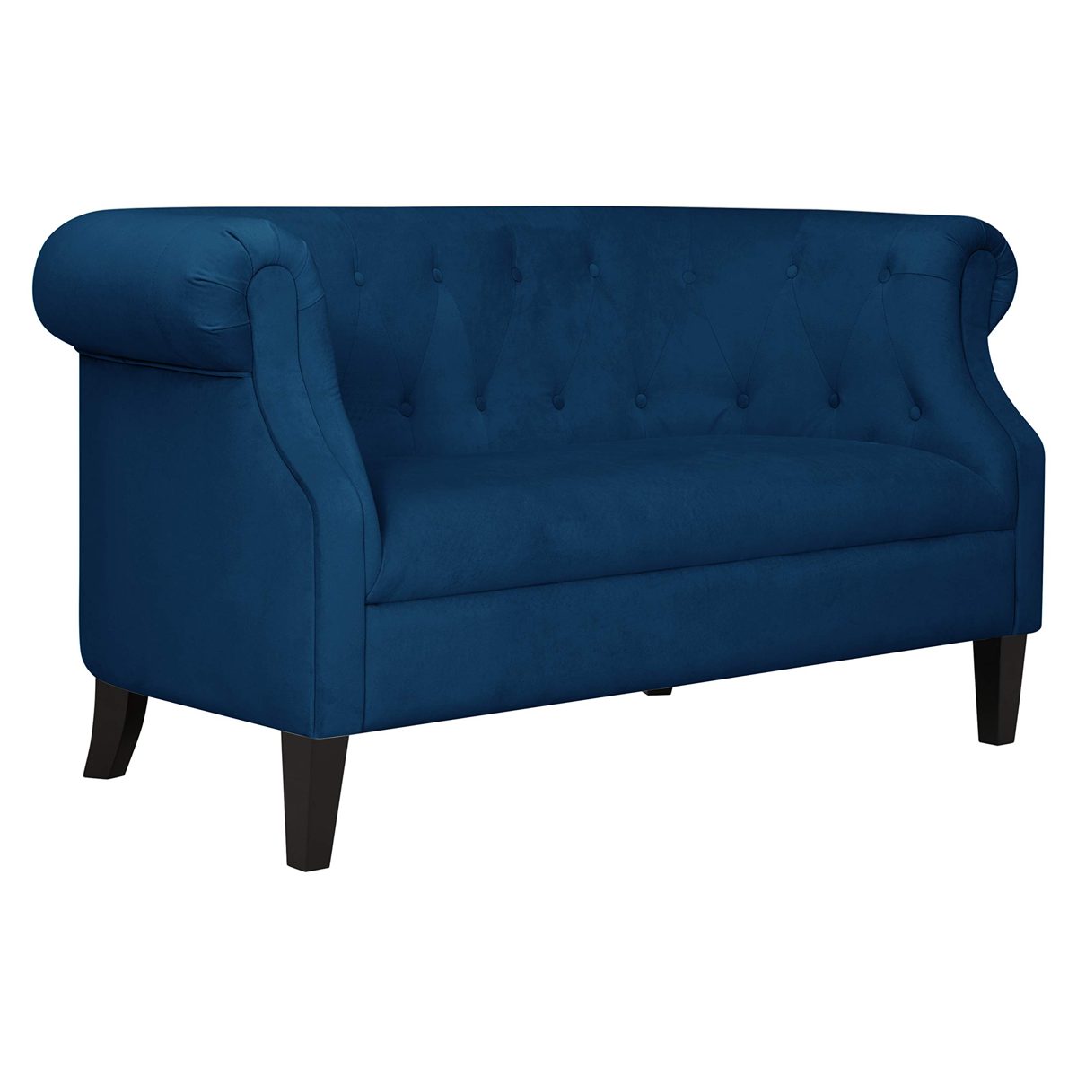 Amazon Brand – Ravenna Home Westcott Tufted Loveseat Sofa Couch, 60"W, Blue Velvet