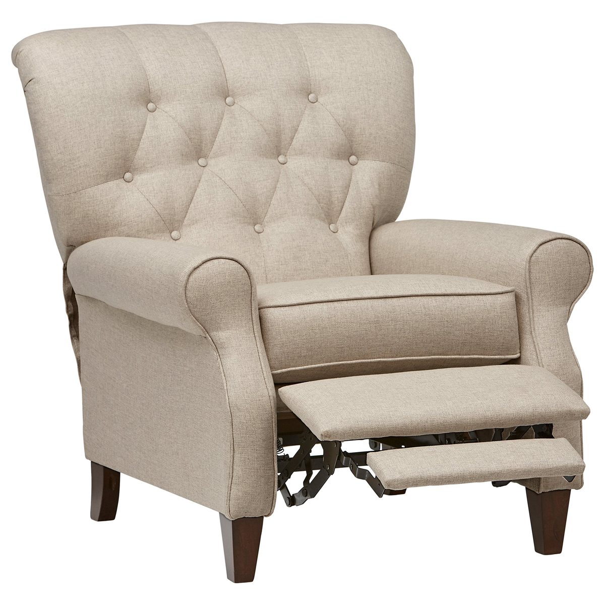 Amazon Brand – Stone & Beam Appleton Farmhouse Recliner, 35"W, Grey Linen