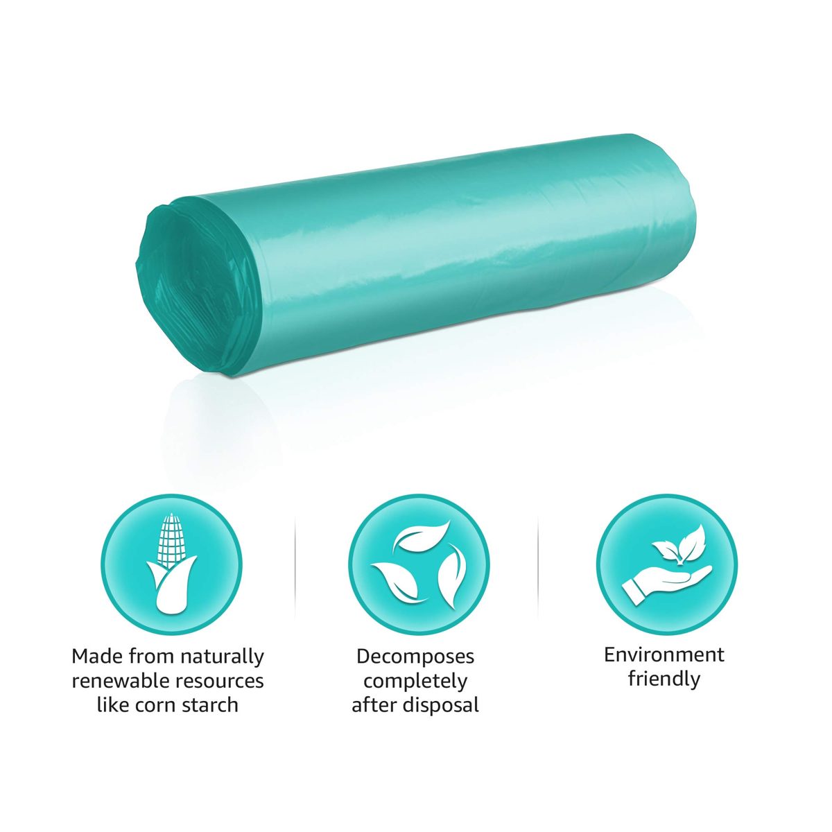 Amazon Brand - Presto! 100% Compostable Eco-friendly Garbage Bags, Large (24 x 32 inches) - 10 bags/roll (Pack of 3)