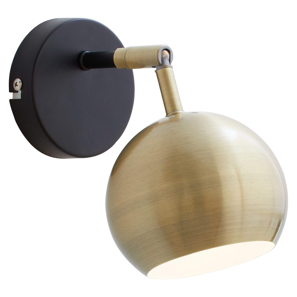 Amazon Brand – Rivet Modern Wall Sconce Light, 6.75"H, Brass and Black
