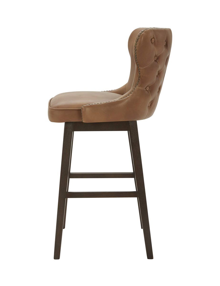 Amazon Brand – Stone & Beam Louise Memory Swivel Barstool, 42.1"H, Wax Sand
