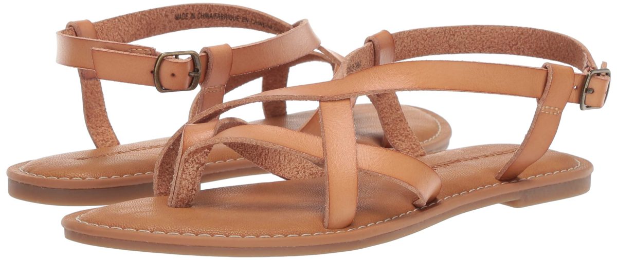 Amazon Essentials Women's Casual Strappy Sandal, Natural, 7 B US