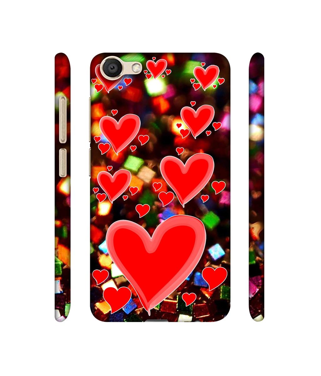 Amazon Brand - Solimo Designer Heart Texture on Glitters 3D Printed Hard Back Case Mobile Cover for Vivo V5