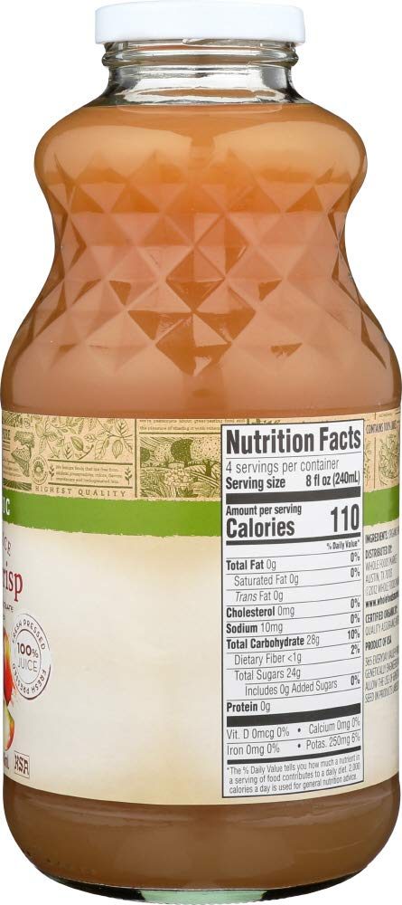 365 Everyday Value, Organic Juice Not from Concentrate - Pasteurized, Honeycrisp Apple, 32 fl oz