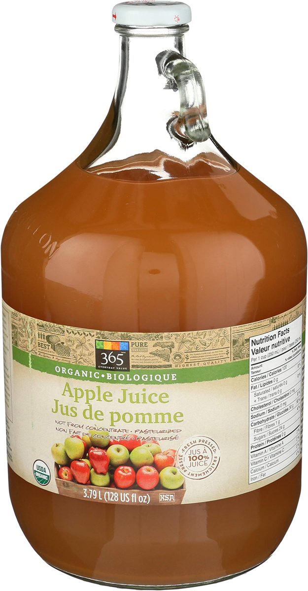 365 Everyday Value, Organic Juice Not from Concentrate - Pasteurized, Apple, 128 fl oz