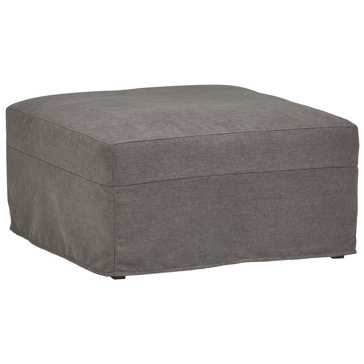 Amazon Brand – Stone & Beam Andover Slipcover Square Ottoman, 33"W, Stone Fabric