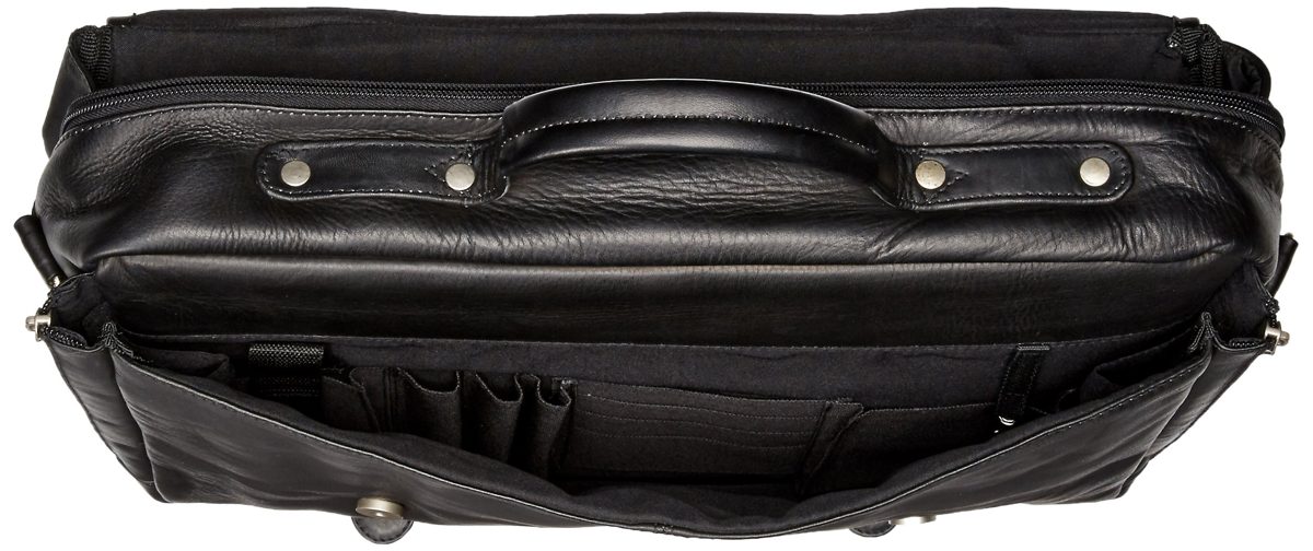 David King Men's Porthole Laptop Briefcase, Black