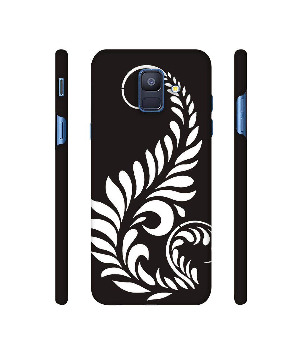 Amazon Brand - Solimo Designer Simple White Rangoli 3D Printed Hard Back Case Mobile Cover for Samsung Galaxy A6
