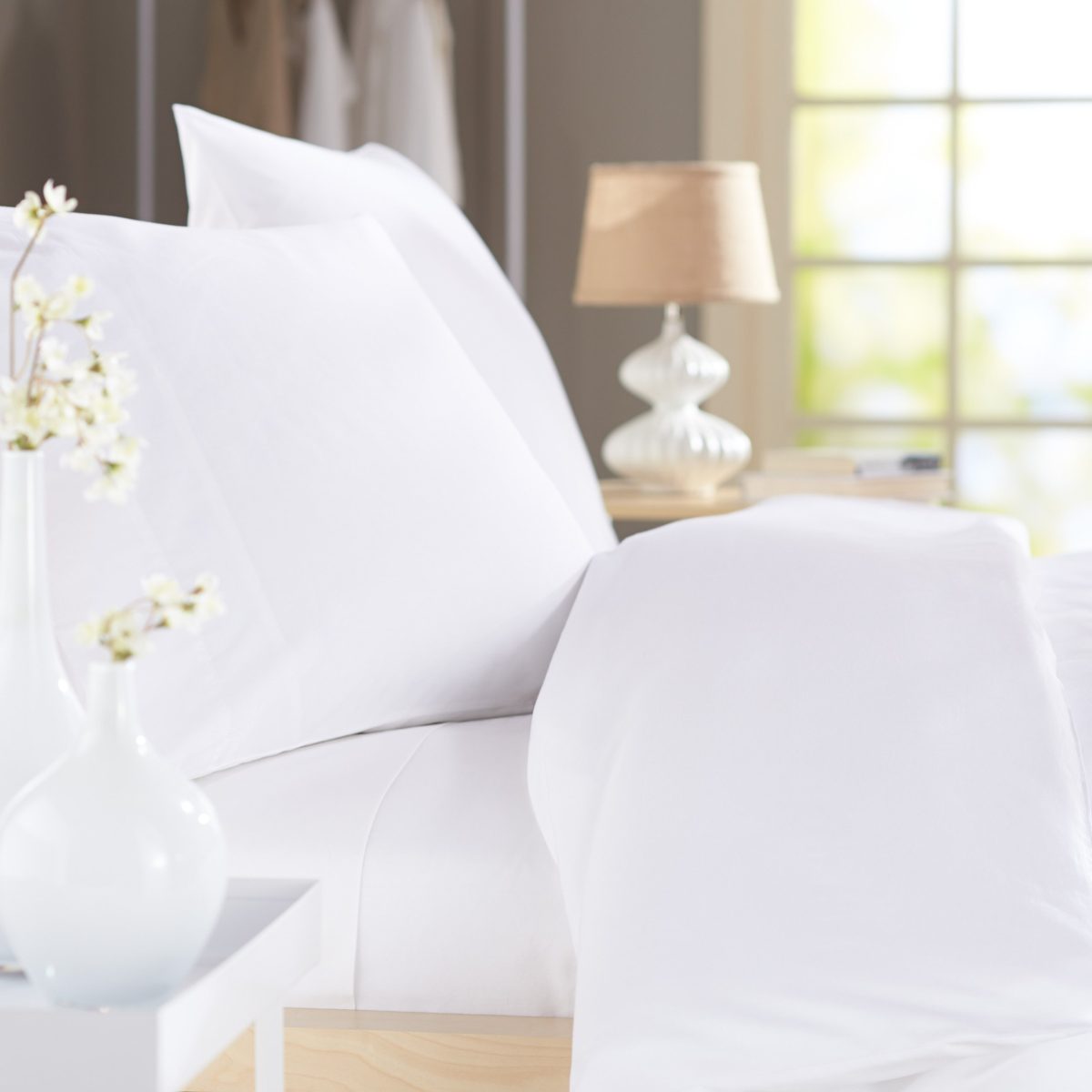 Pinzon Ultrasoft 300 Percale Cotton Duvet Cover Set – Blue – Sky Blue