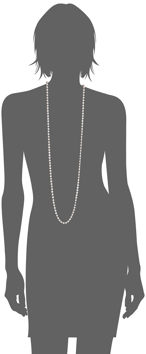 7-8mm Pink Rice Freshwater Cultured Pearl Endless Necklace 50"