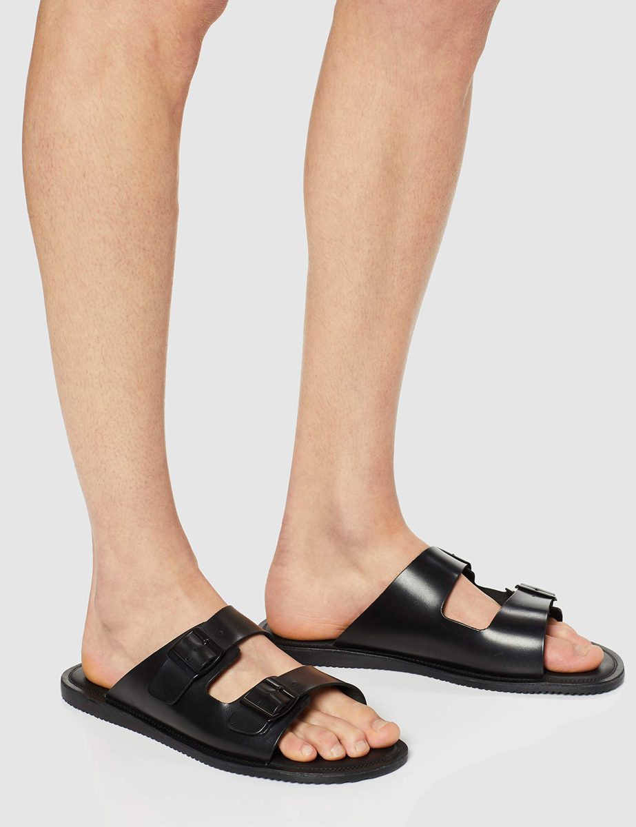 Amazon Brand - find. Men's Open Toe Sandals, Black (Rio Black), 7 UK