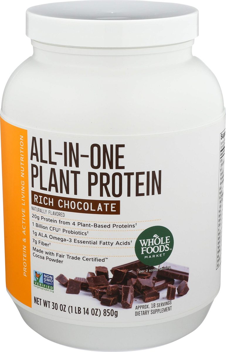 Whole Foods Market, All-In-One Plant Protein, Rich Chocolate, 30 oz