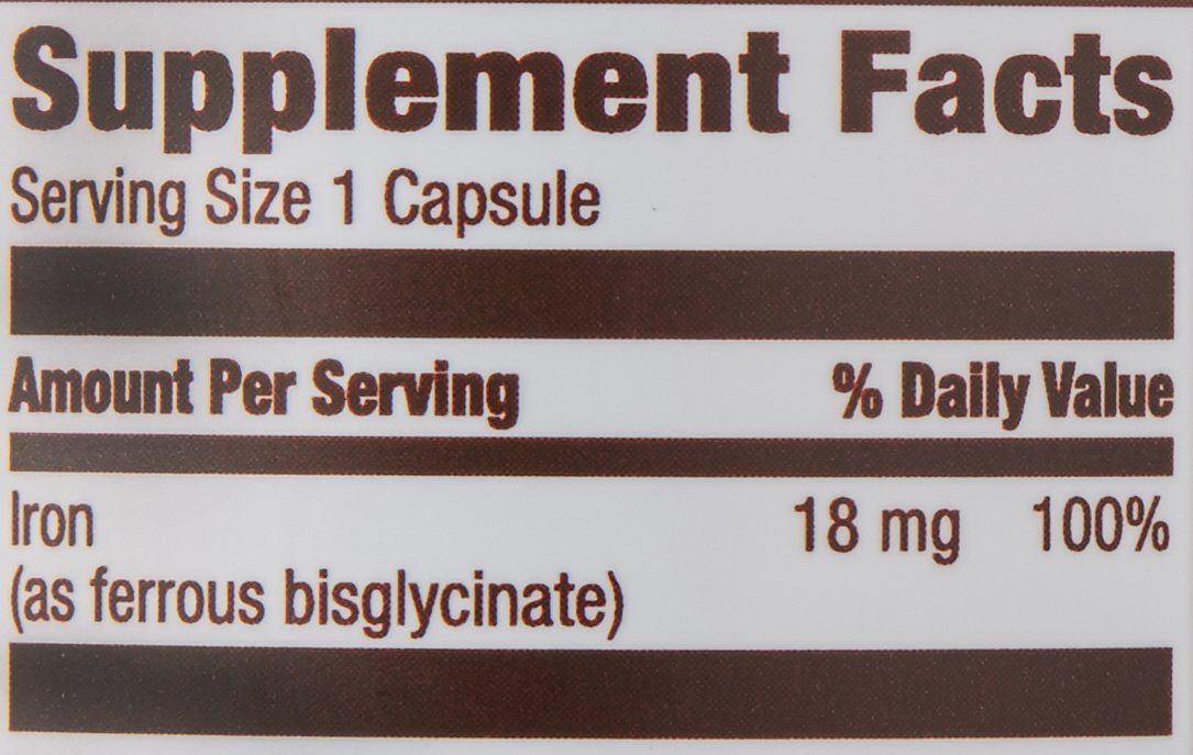 Amazon Elements Iron 18mg, Supports Red Blood Cell Production, Vegan, 195 Capsules, 6 month supply (Packaging may vary)