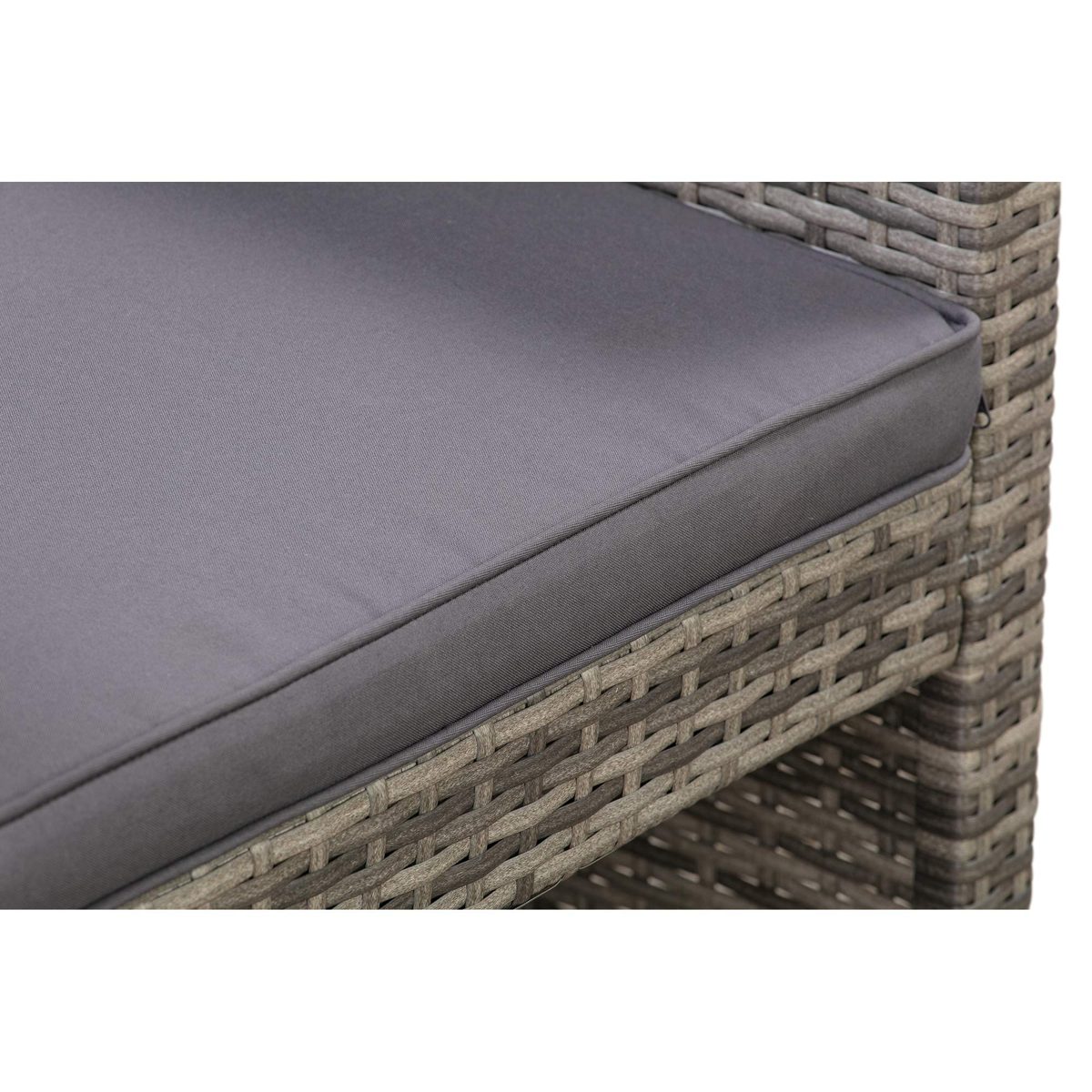 AmazonBasics Outdoor Patio Garden PE Rattan Textured Faux Wicker Modular Sofa - 4-Piece Set, Brown and Grey Rattan