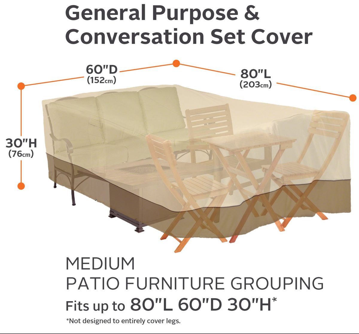 Classic Accessories Veranda '30x60 Inch General Purpose Patio Furniture,, skin-coloured