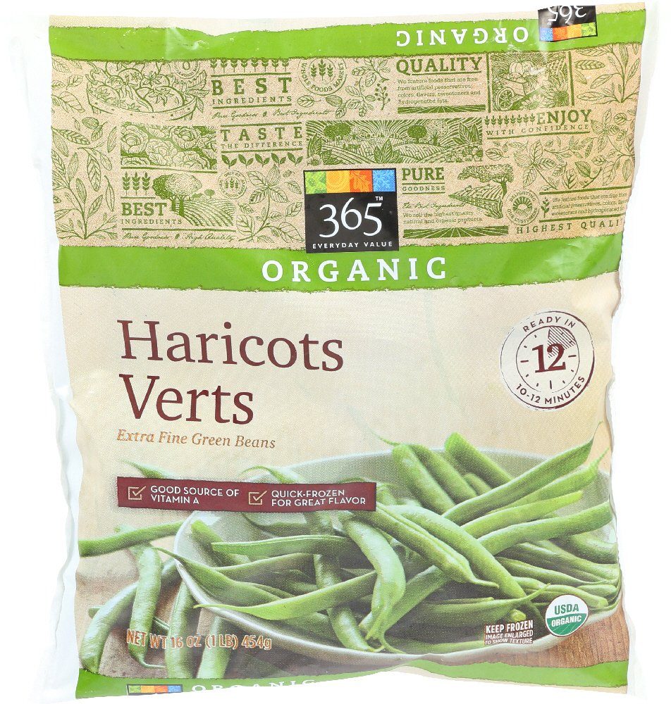 365 Everyday Value, Organic Haricots Verts (Extra Fine Green Beans), 16 oz, (Frozen)