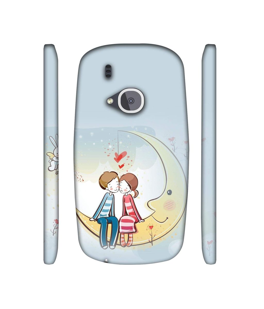 Amazon Brand - Solimo Designer Couple Sitting On Moon 3D Printed Hard Back Case Mobile Cover for Nokia 3310