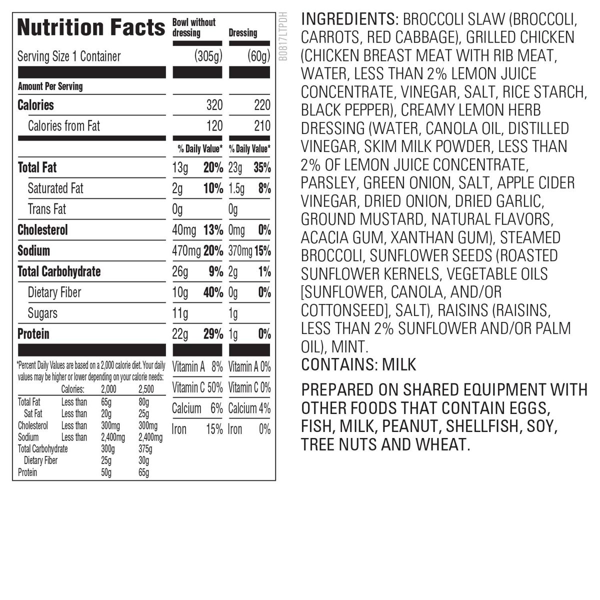 Amazon Kitchen, Broccoli Crunch Bowl with Chicken, 12.8 oz