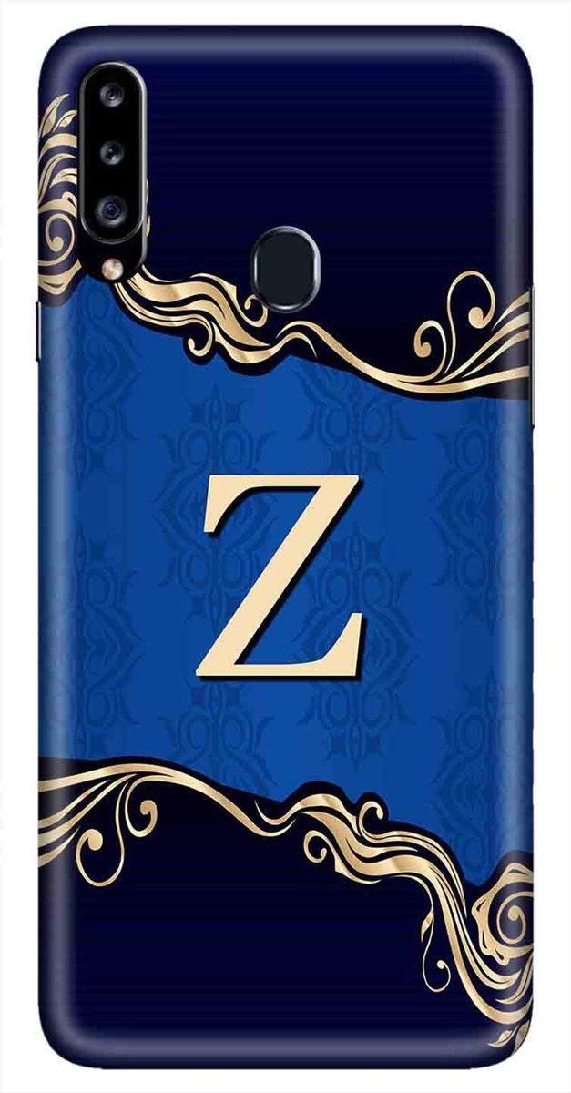 Amazon Brand - Solimo Designer Blue Pattern Alphabet-Z 3D Printed Hard Back Case Mobile Cover for Samsung Galaxy A20s