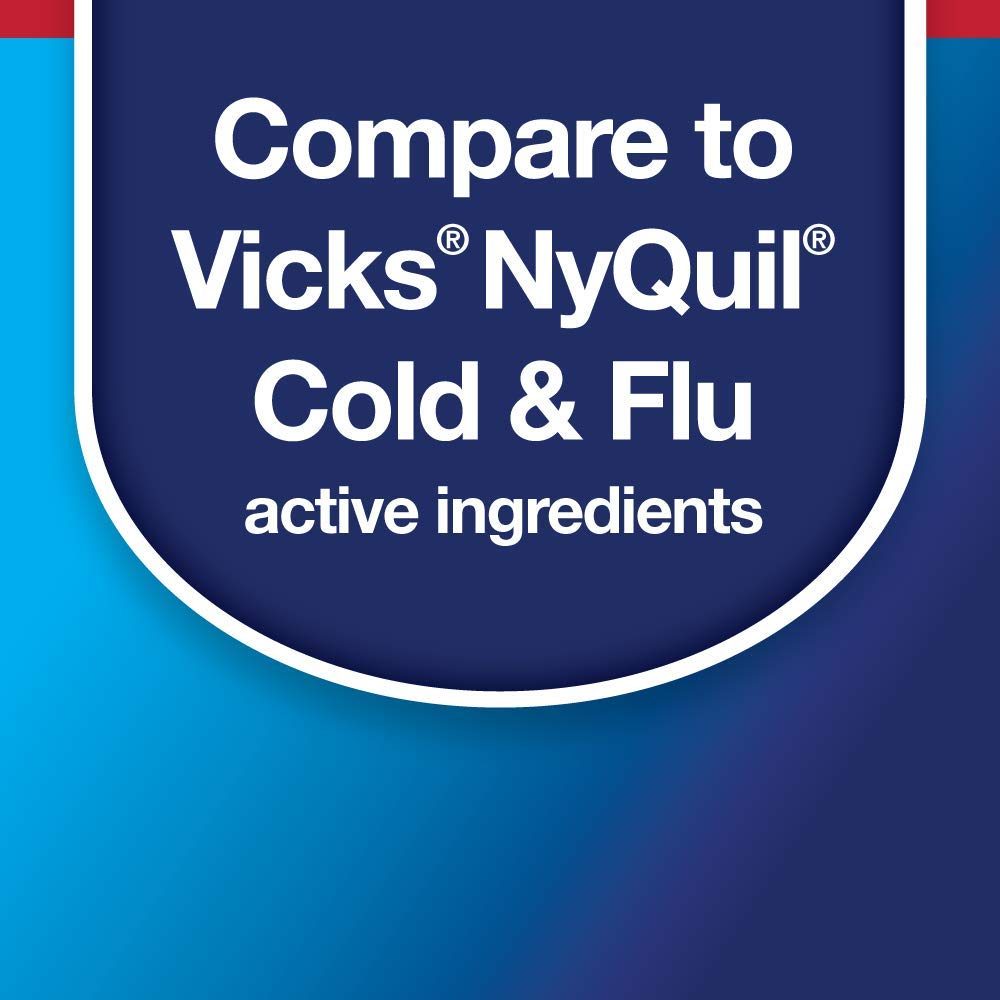 Basic Care Nighttime Cold & Flu Relief, Pain Reliever, Fever Reducer, Cough Suppressant, Antihistamine, Cherry Flavor, 12 Fluid Ounces