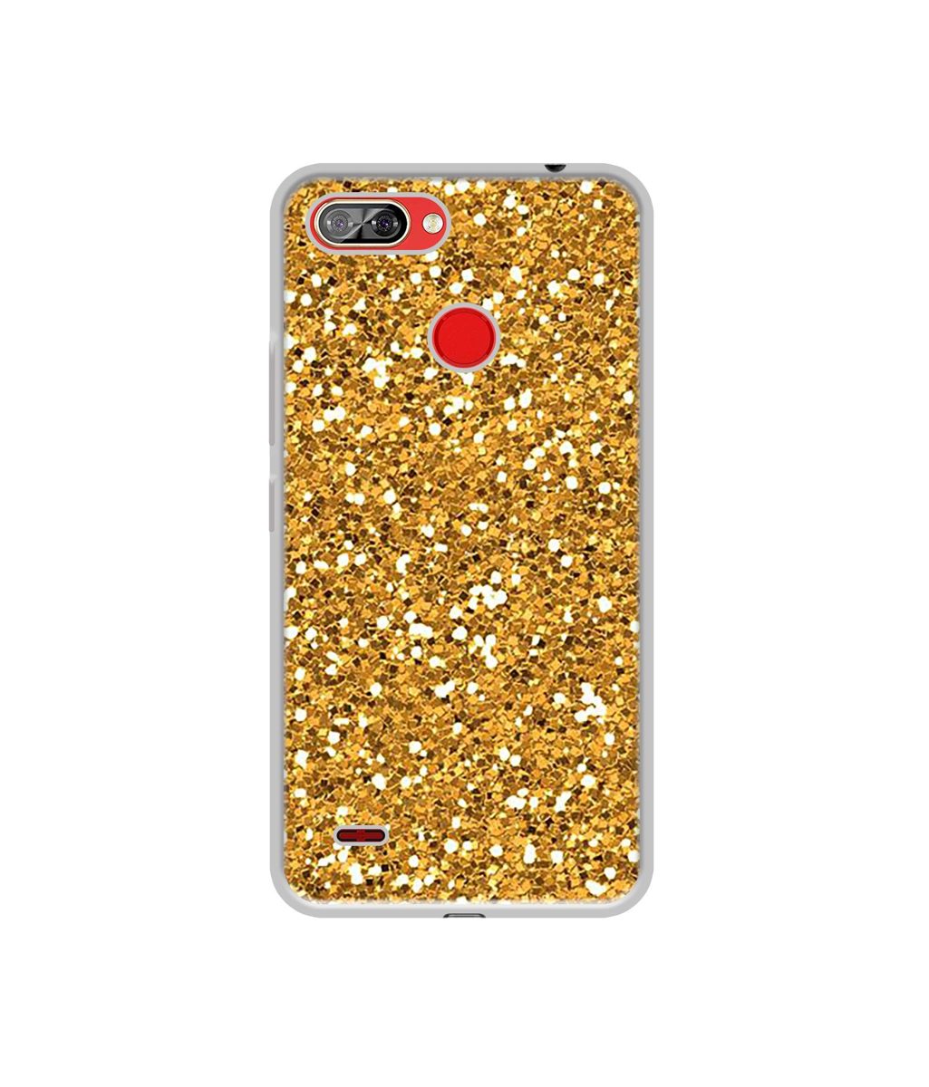 Amazon Brand - Solimo Designer Golden Sparkle UV Printed Soft Back Case Mobile Cover for Itel A46