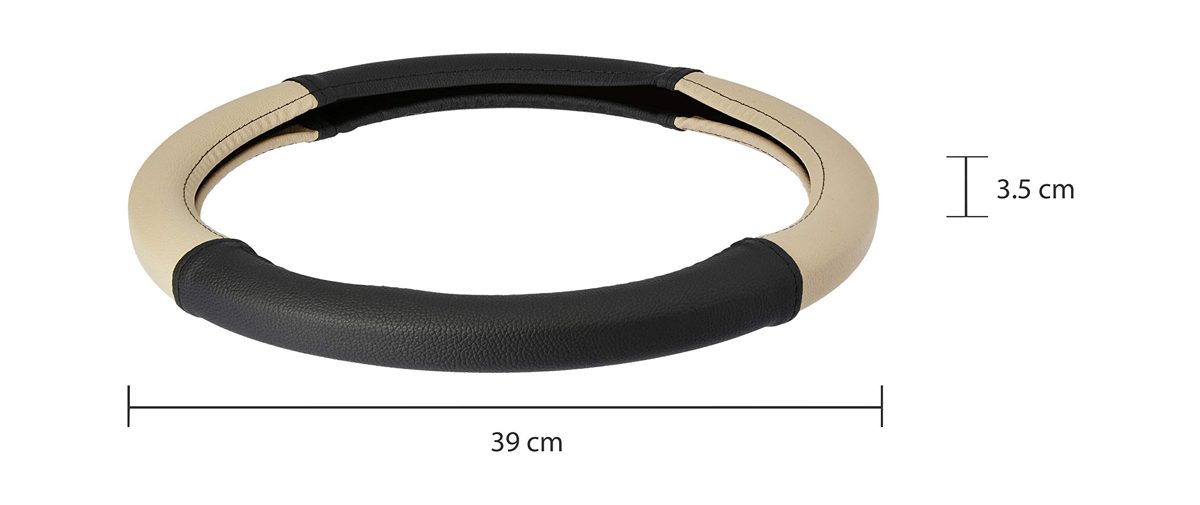 Amazon Brand - Solimo Steering Cover (Large), Beige