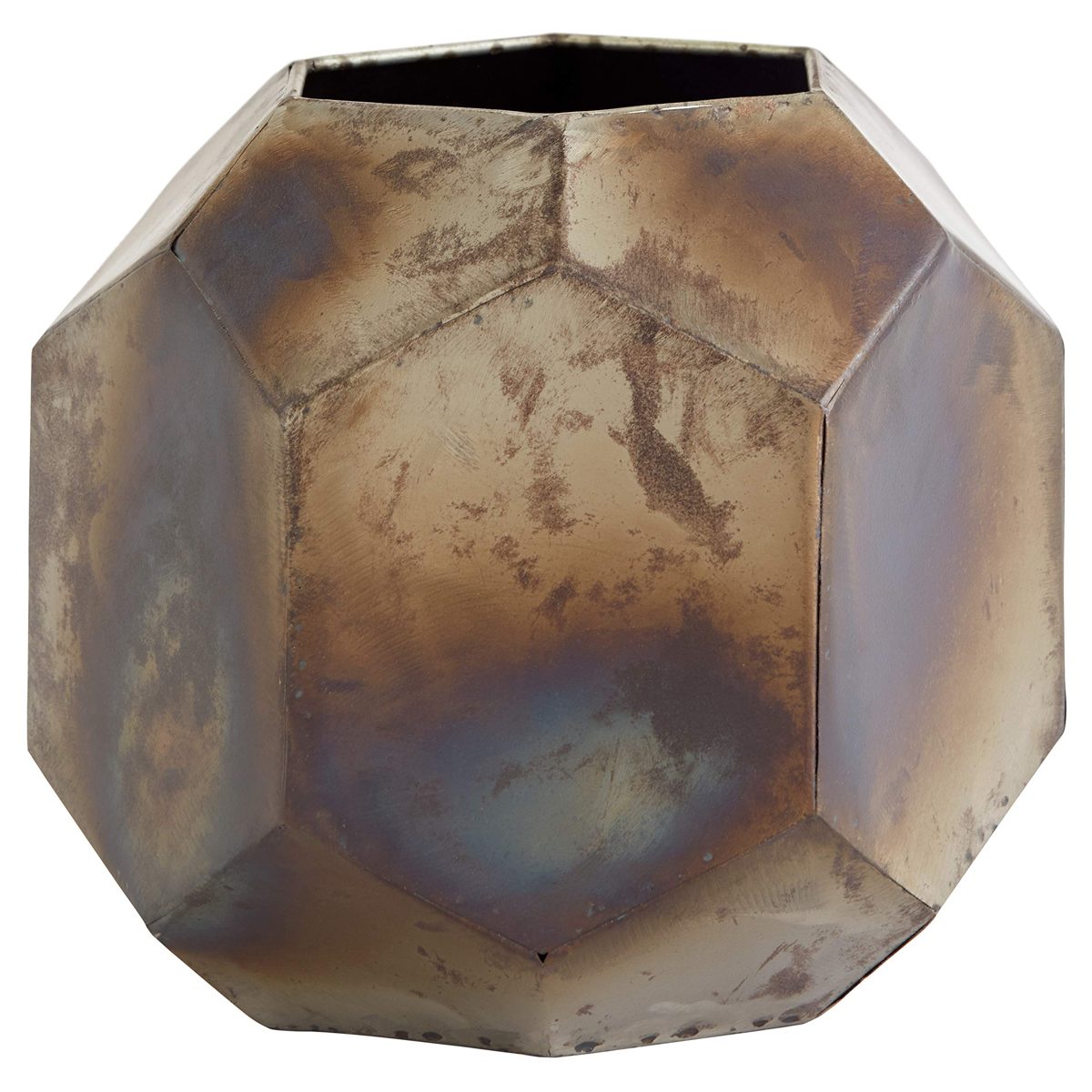 Amazon Brand – Rivet Industrial Hexagonal Planter, 9.06"H, Gold
