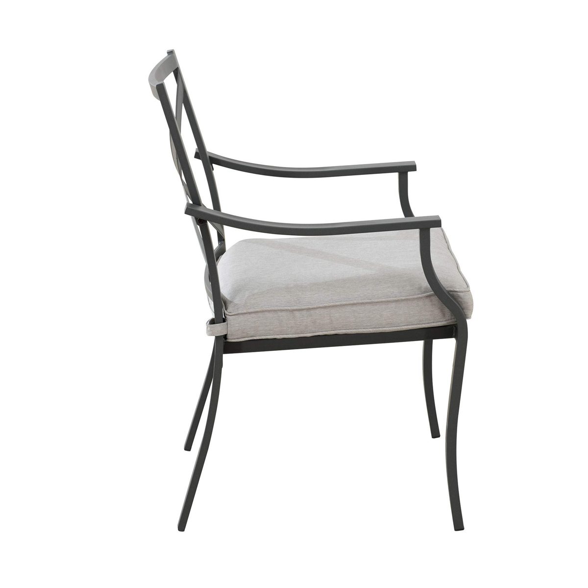 Amazon Brand - Ravenna Home Archer Steel-Framed Outdoor Patio Dining Chairs, Set of 2, 35"H, Gray (Renewed)