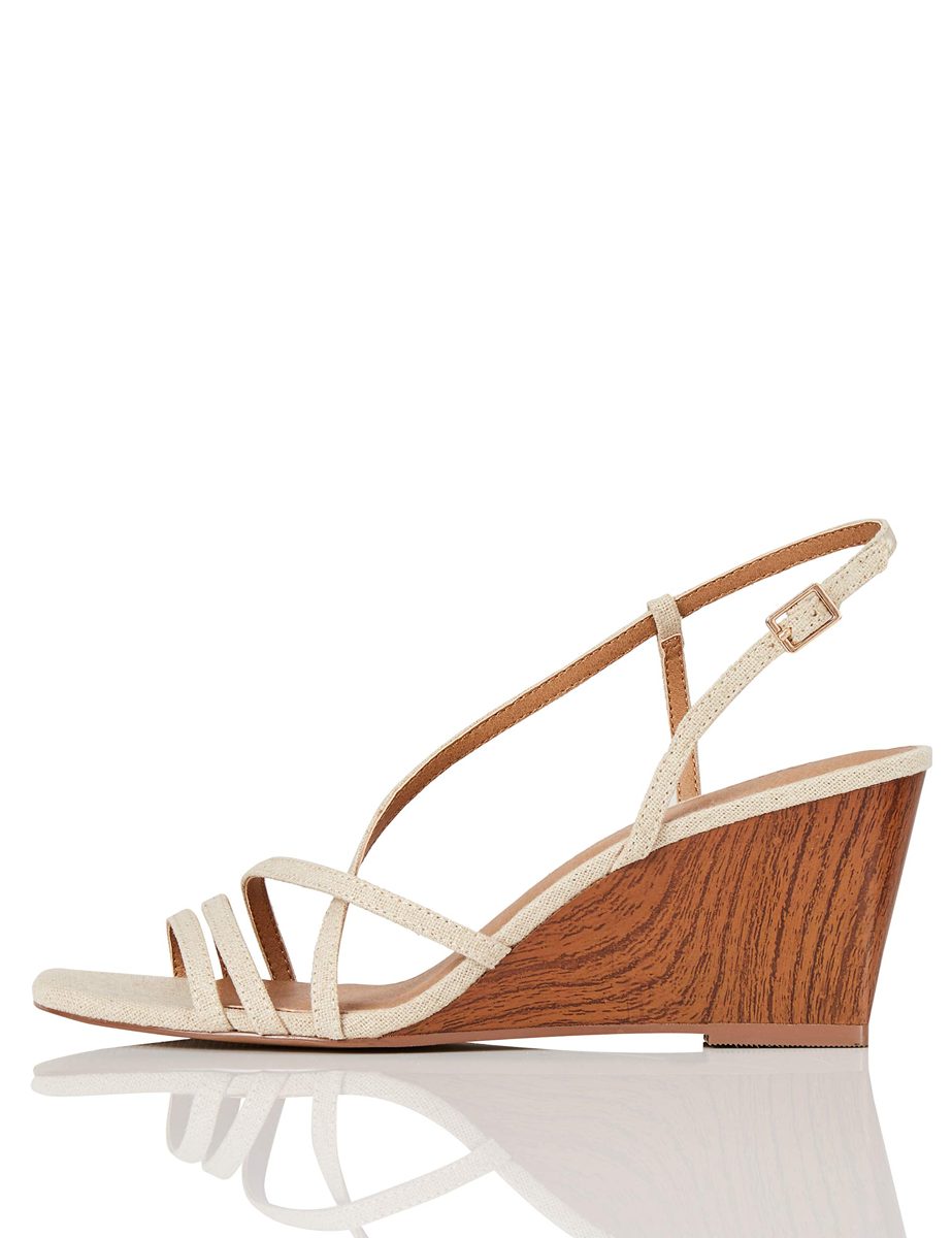 find. Women's #_OLIVIA-1A-2 Ankle Strap Heels, Beige Beige Linen, us Women's's 7 (hat 7)