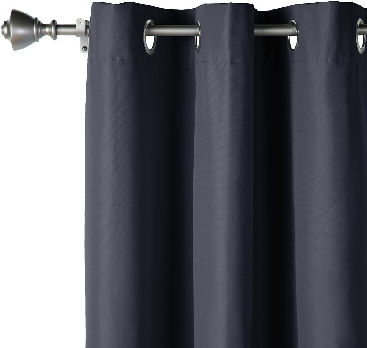 AmazonBasics Room-Darkening Blackout Curtain Set with Grommets - 117 x 229 cm, Black