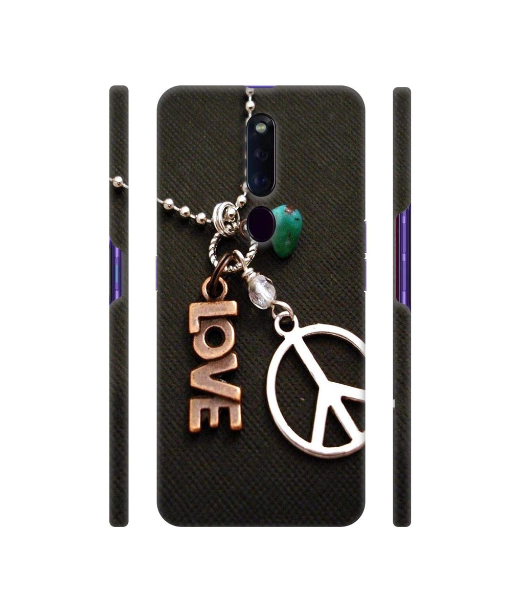 Amazon Brand - Solimo Designer Love and Peace 3D Printed Hard Back Case Mobile Cover for Oppo F11 Pro