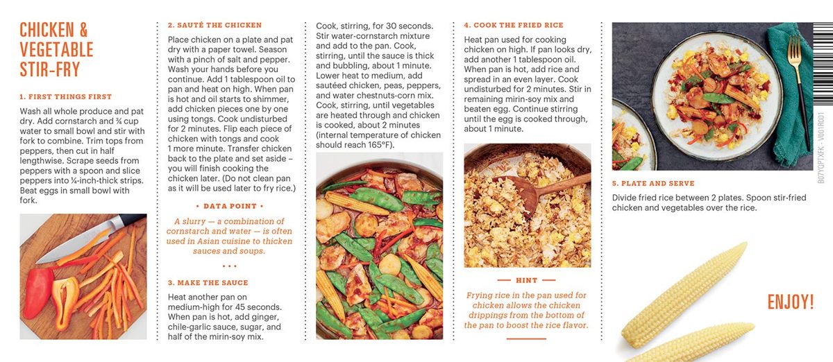 Amazon Meal Kits, Chicken & Vegetable Stir-Fry with Fried Rice, Serves 2