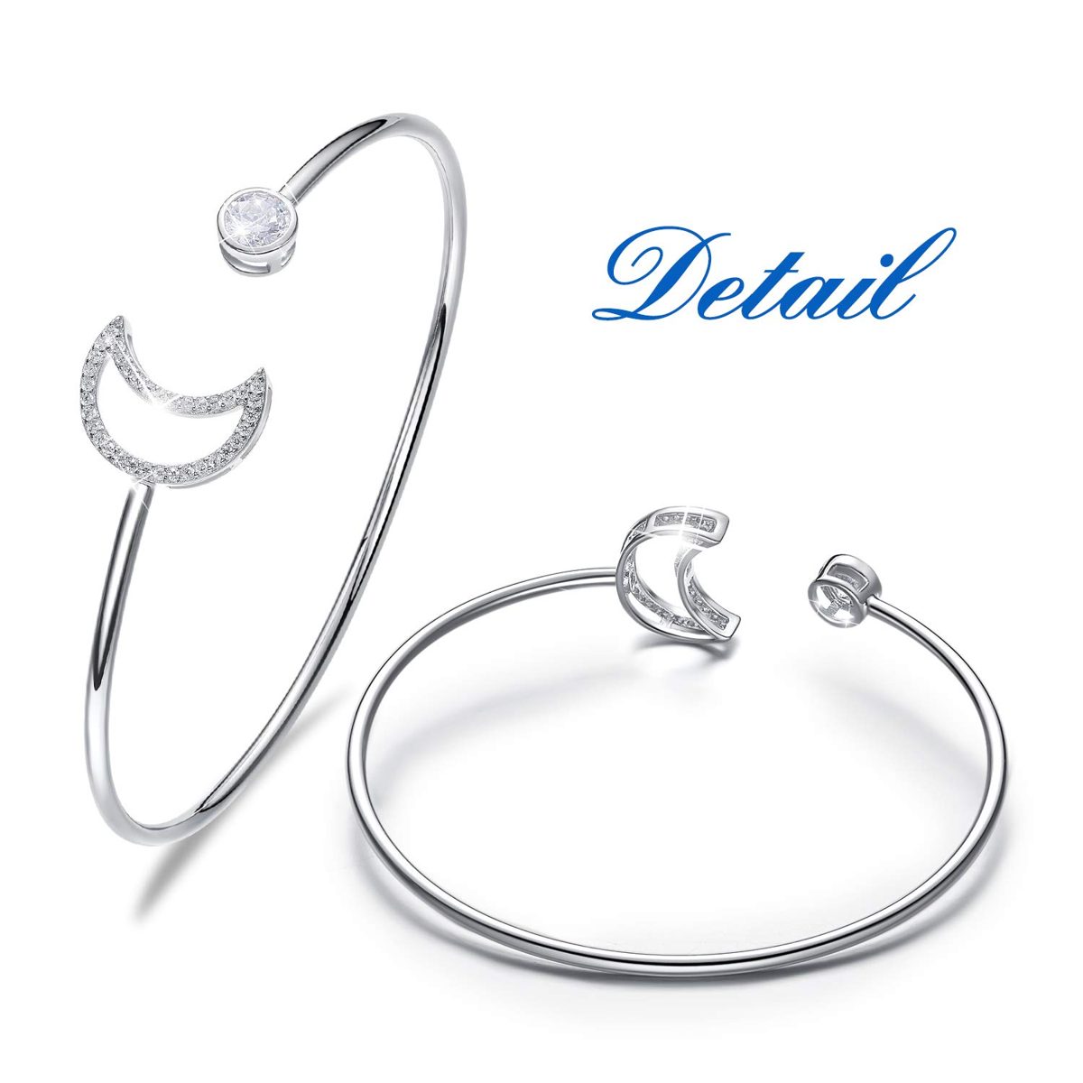 S925 Sterling Silver Bangle Bracelets for Women Thin Cuff Swarovski Crystal Bracelet Fine Jewelry Gift for Her