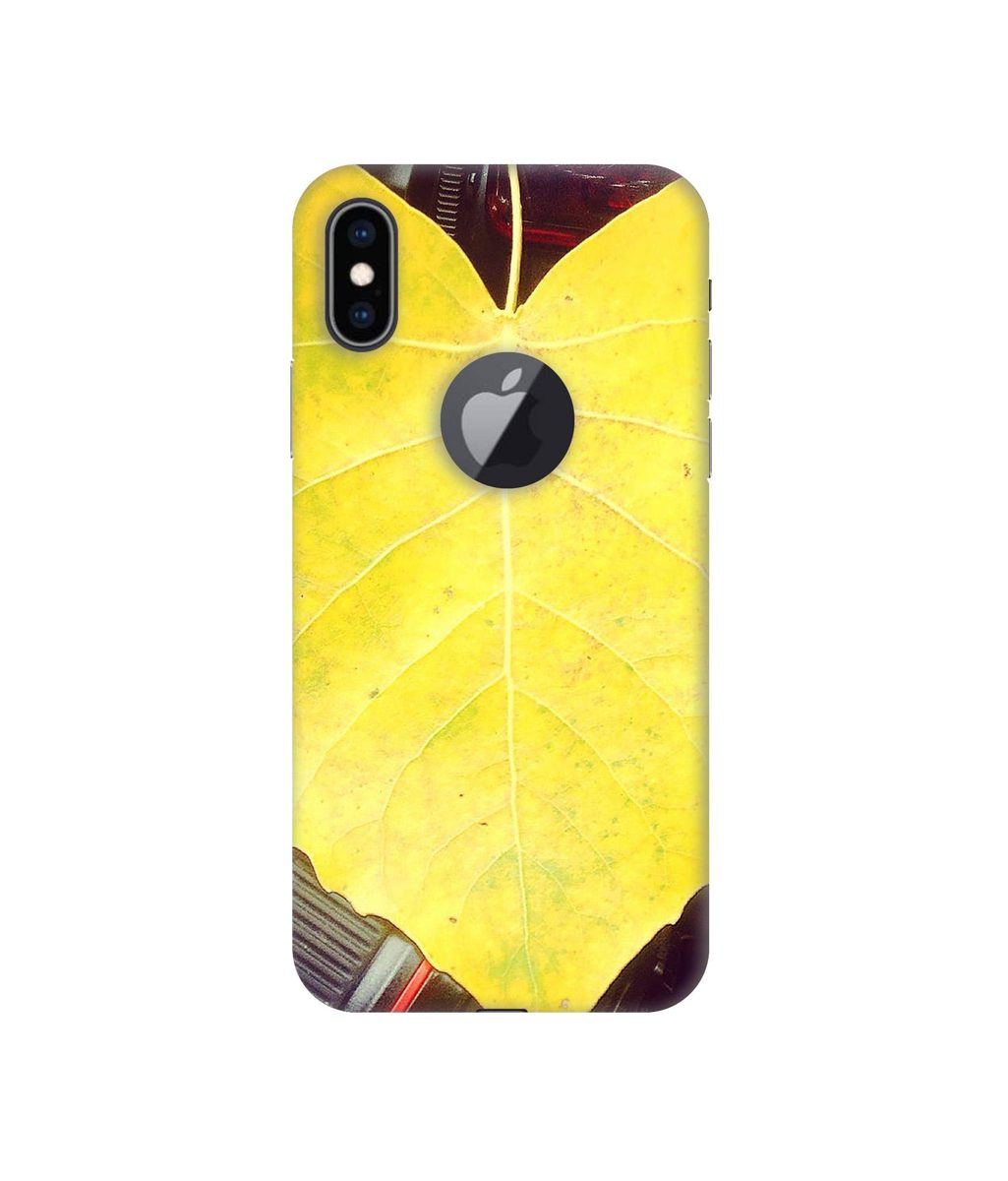 Amazon Brand - Solimo Designer Yellow Leaf 3D Printed Hard Back Case Mobile Cover for Apple iPhone Xs Max (Logo Cut)