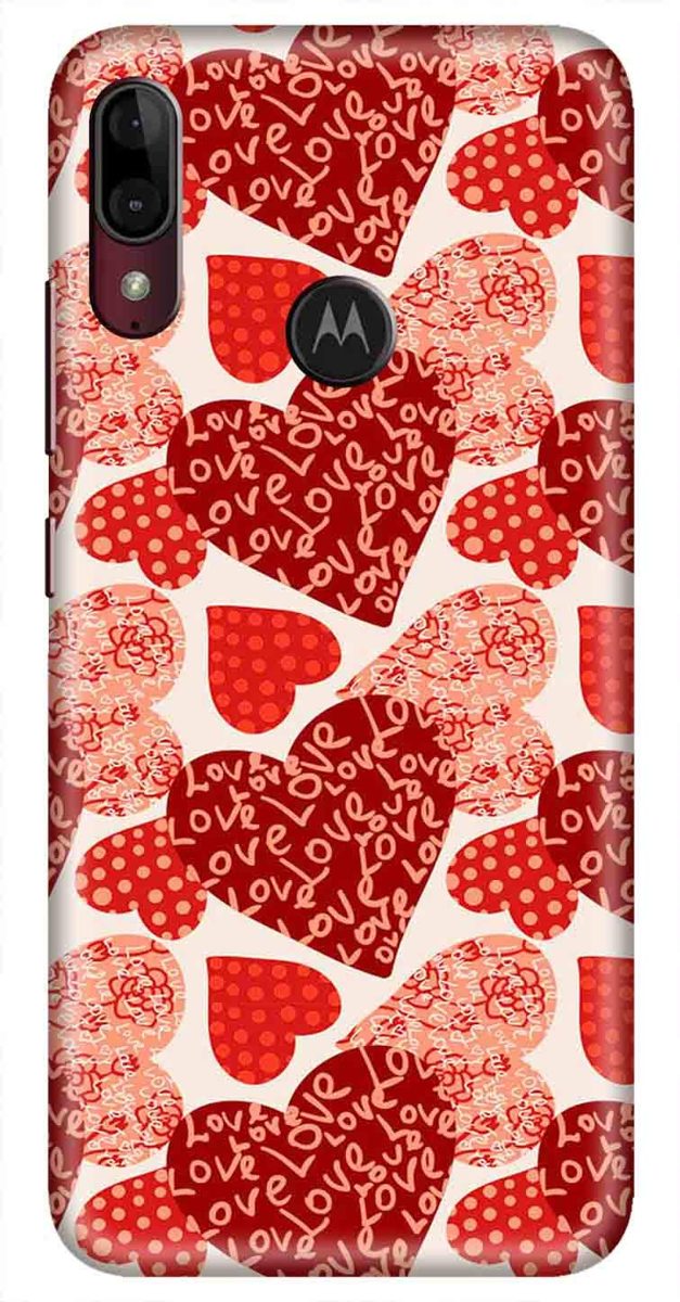 Amazon Brand - Solimo Designer Heart Pattern Design 3D Printed Hard Back Case Mobile Cover for Motorola Moto E6s / Motorola Moto E6 Plus
