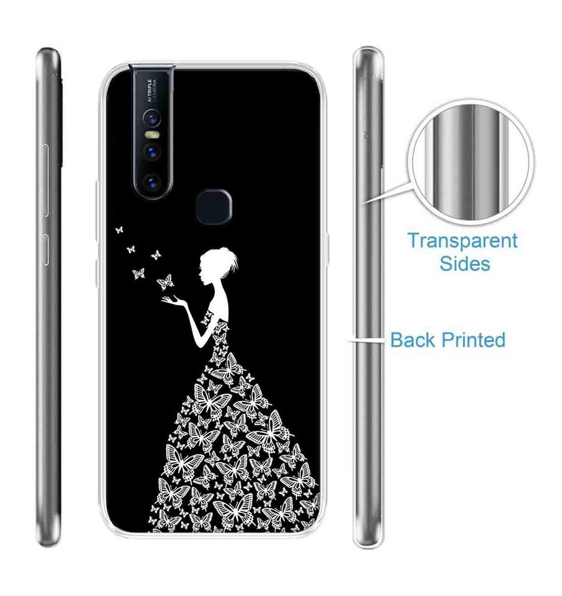 Amazon Brand - Solimo Designer Multicolor Girl Design Printed Soft Back Case Mobile Cover for Vivo V15