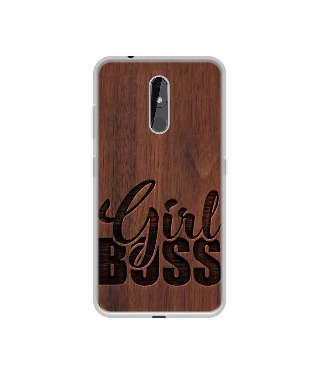 Amazon Brand - Solimo Designer Girl Boss On Wood UV Printed Soft Back Case Mobile Cover for Nokia 3.2
