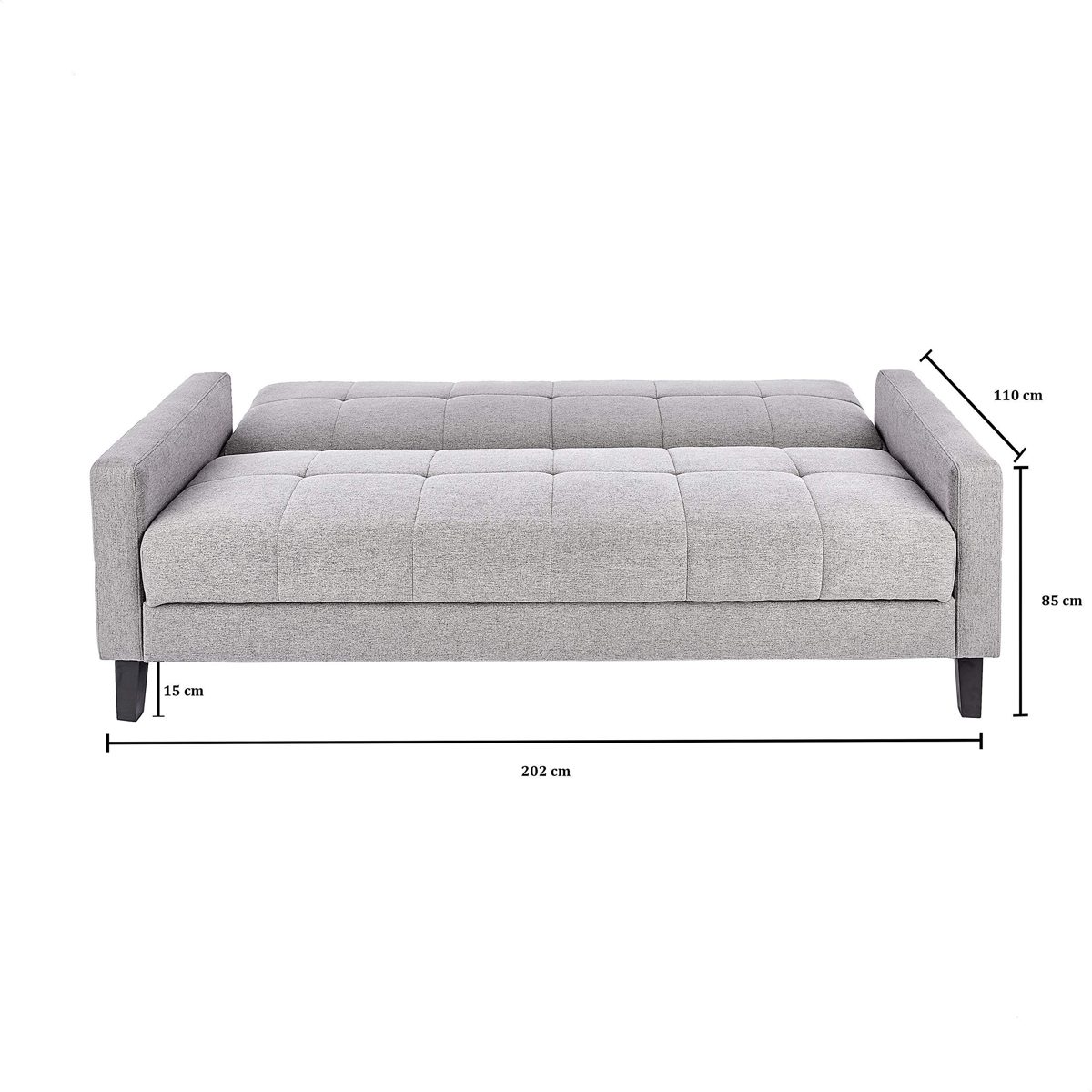 Solimo - 3 Seater Sofa Cum Bed with Storage
