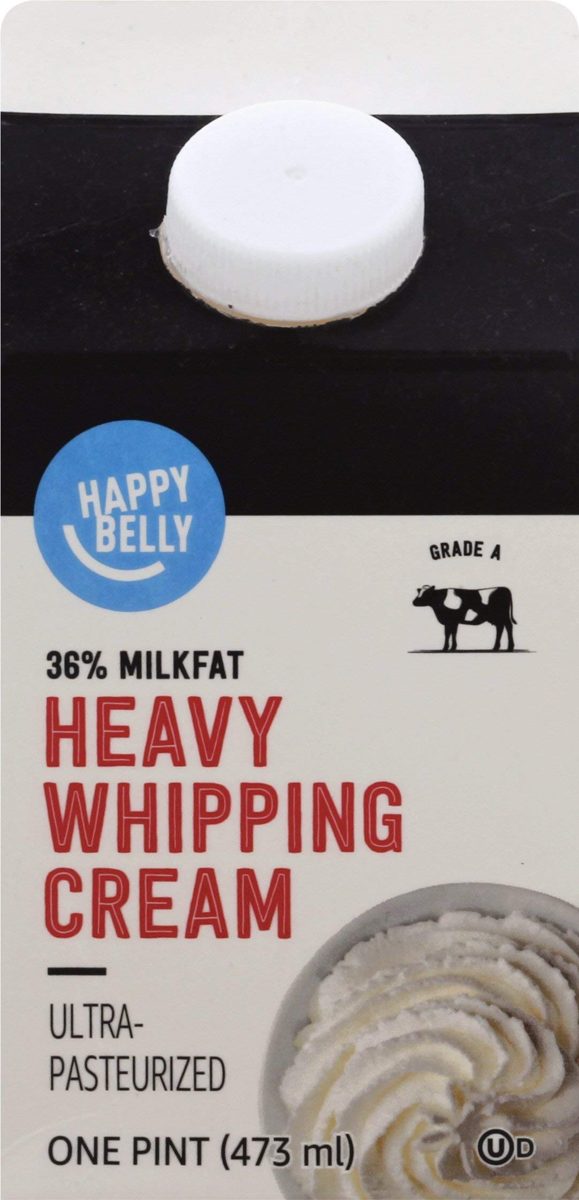 Amazon Brand - Happy Belly Heavy Whipping Cream, Ultra-Pasteurized, Kosher, Pint, 16 Fl Oz