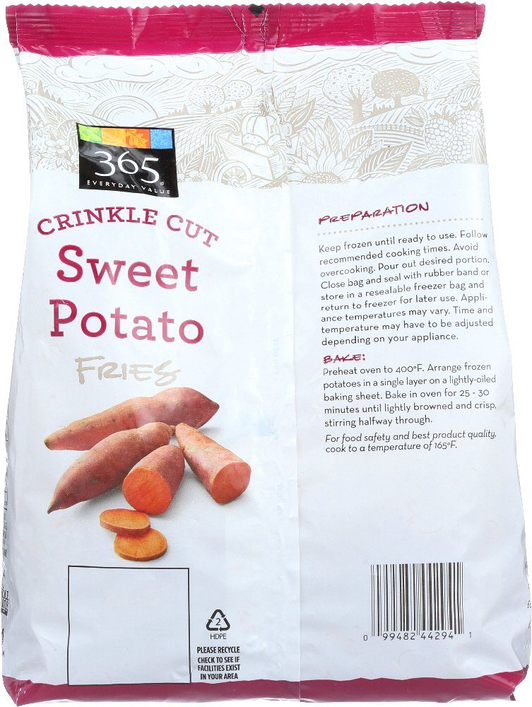 365 Everyday Value, Crinkle Cut Sweet Potato Fries, 20 oz, (Frozen)