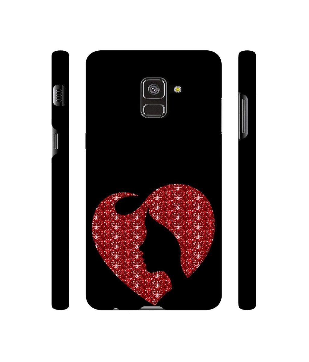 Amazon Brand - Solimo Designer Heart Shape Lady with Glitter 3D Printed Hard Back Case Mobile Cover for Samsung Galaxy A8 Plus