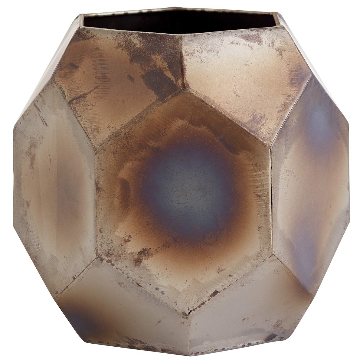 Amazon Brand – Rivet Industrial Hexagonal Planter, 7.87"H, Gold