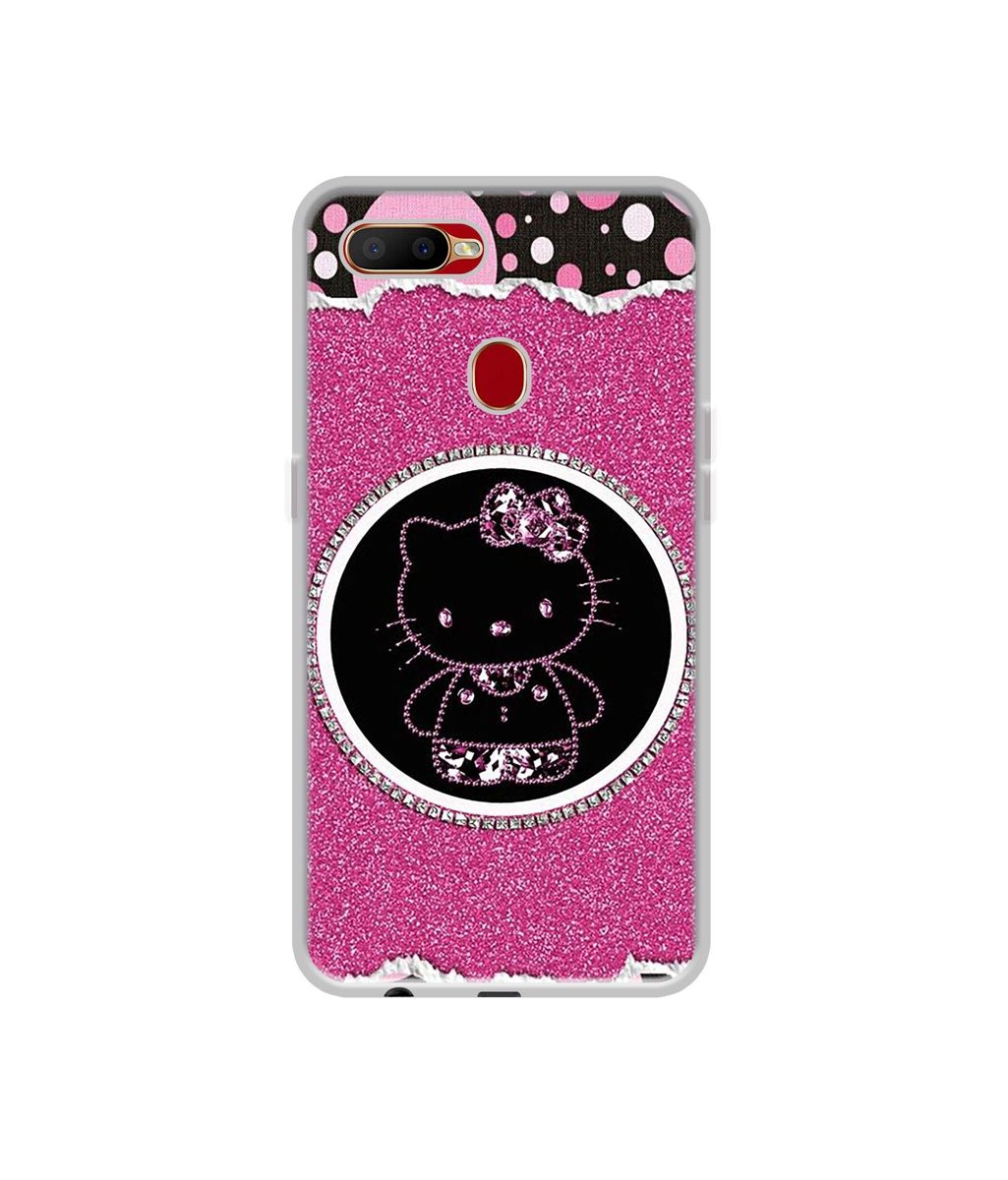 Amazon Brand - Solimo Designer Kitty with Glitter UV Printed Soft Back Case Mobile Cover for Oppo A5s