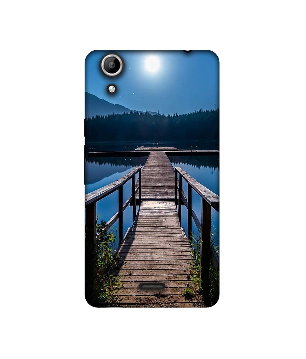 Amazon Brand - Solimo Designer Wooden Beach 3D Printed Hard Back Case Mobile Cover for Micromax Canvas Selfie 2 Q340