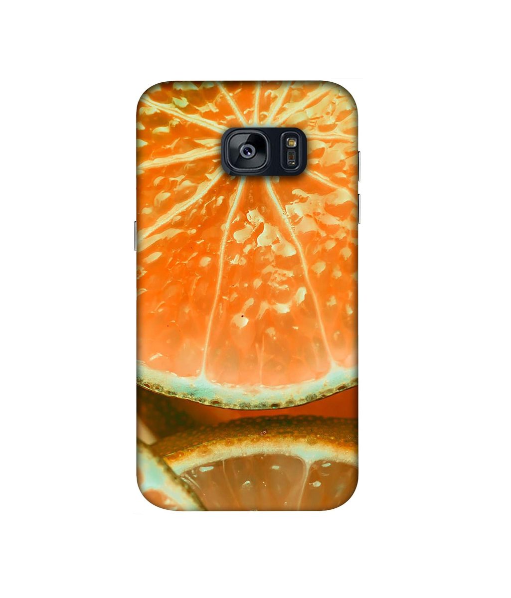 Amazon Brand - Solimo Designer Orange Slice 3D Printed Hard Back Case Mobile Cover for Samsung Galaxy S7 Edge