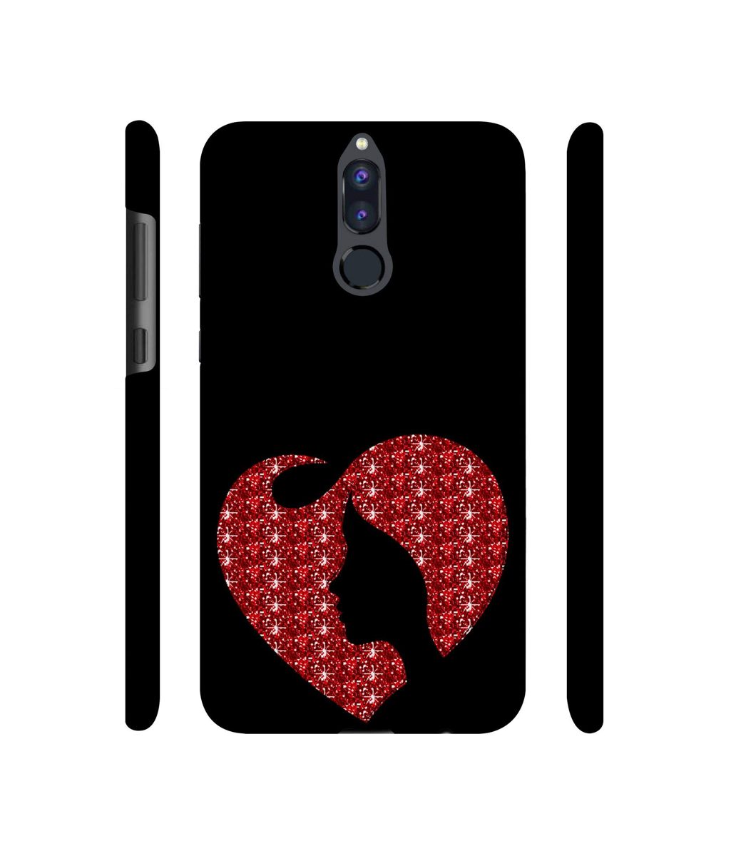 Amazon Brand - Solimo Designer Heart Shape Lady with Glitter 3D Printed Hard Back Case Mobile Cover for Huawei Honor 9i