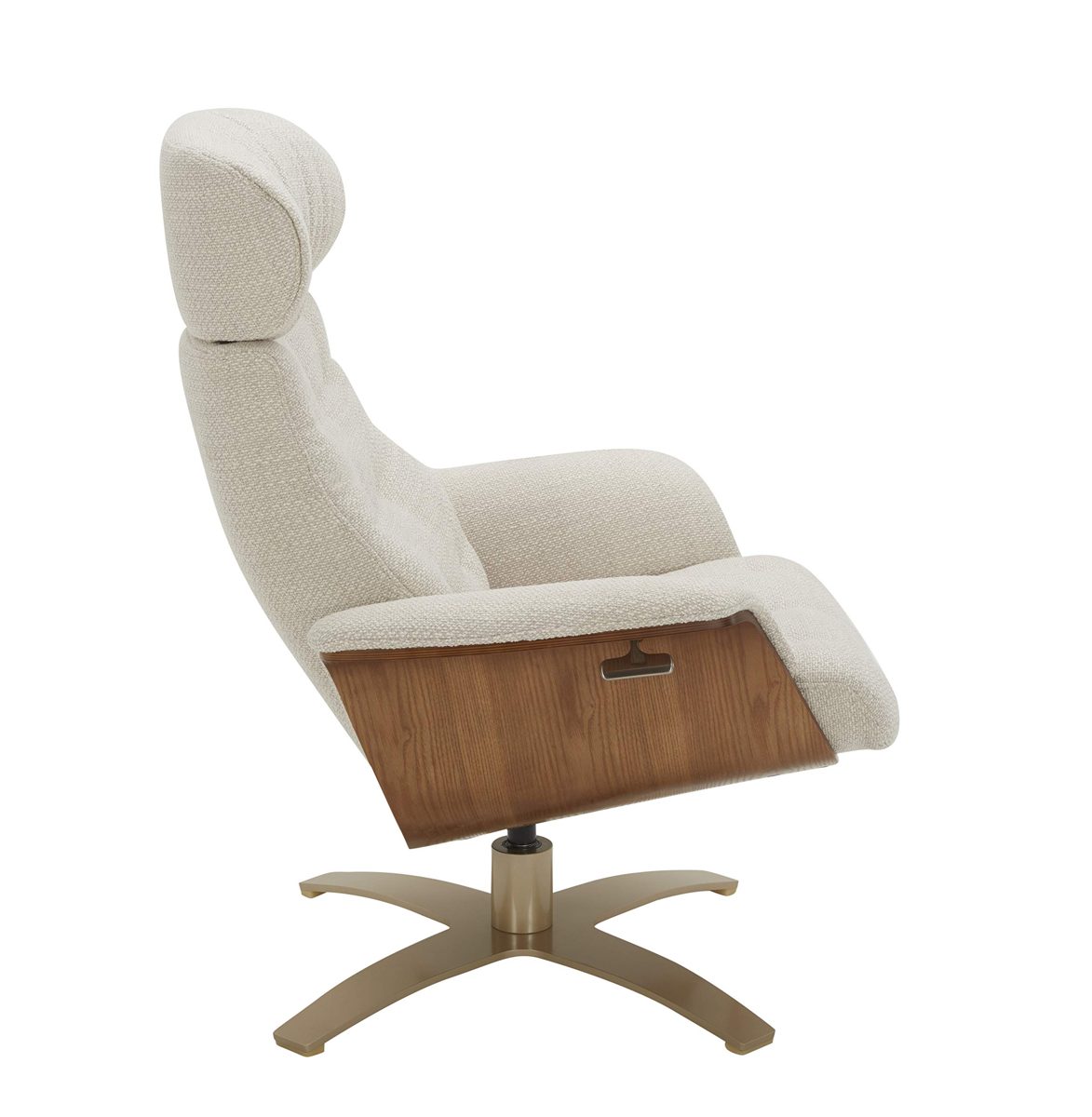 Amazon Brand – Rivet Olander Mid-Century Modern Recliner Chair with a Swivel Base, 31.1"W, Stucco